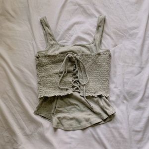 Gray Corset Tank Top